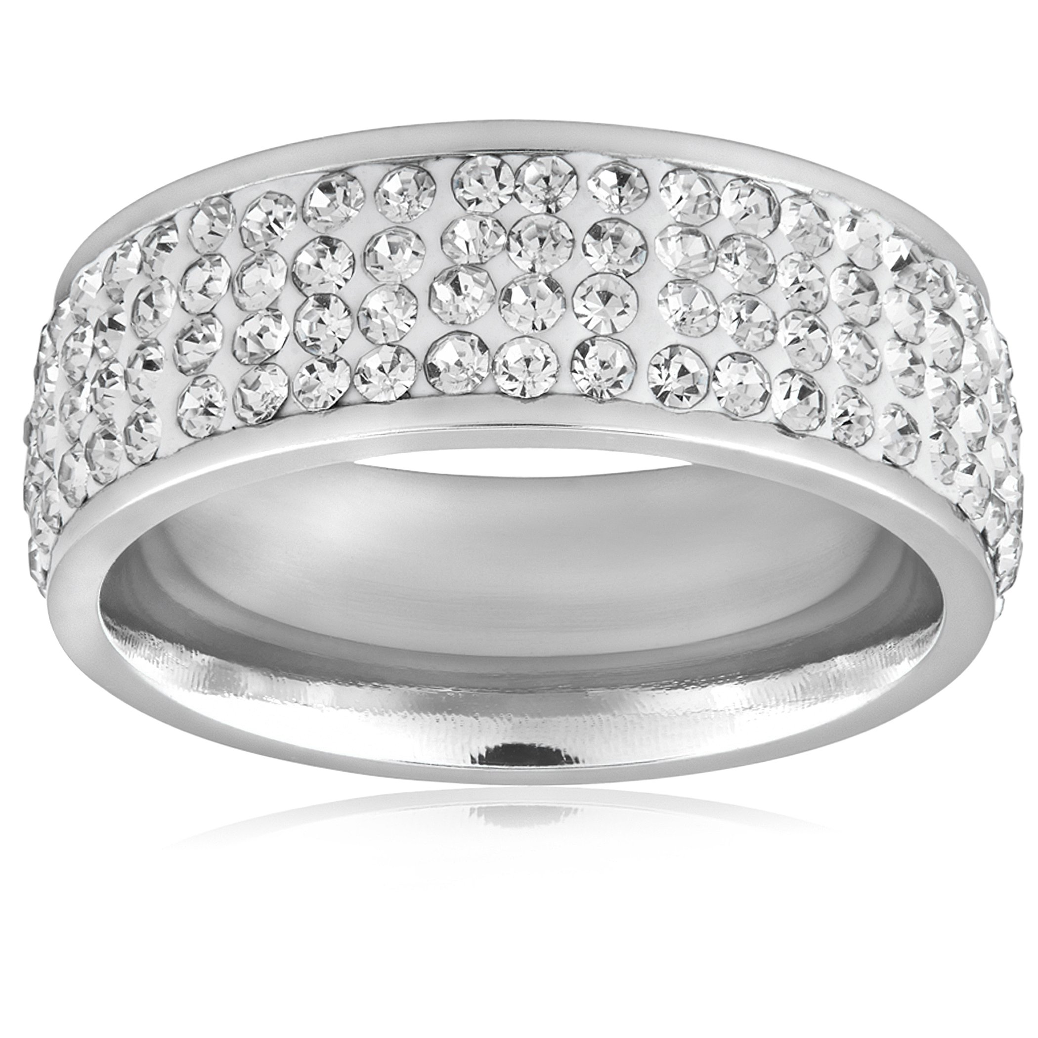 Foto 2 | Anillo West Coast Jewelry Elya De Acero Inoxidable Con Cristales Para Mujer - Venta Internacional.