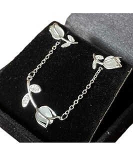 Foto 3 | Collar Y Aretes De Flor Tulipan Chapado En Plata 925 Incluye Caja De Regalo Plateado