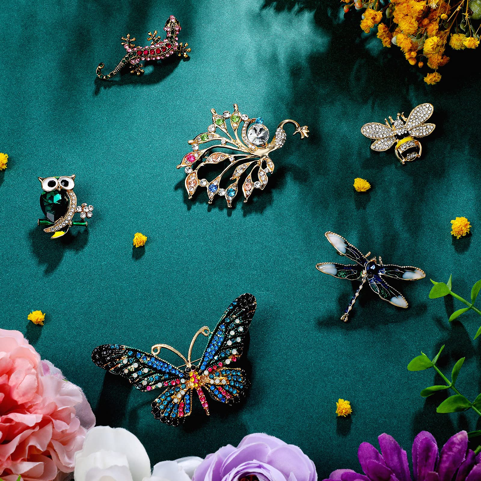 Foto 4 | Set De Broches Junkin, 12 Unidades, Para Mujer, Con Strass Y Cristal Vintage - Venta Internacional.