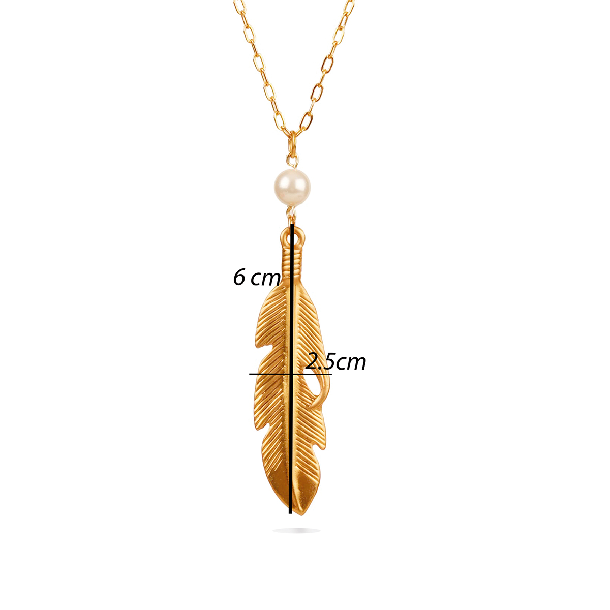Foto 7 pulgar | Collar Dije Pluma Perla Elegante Regalo Mujer Vangania