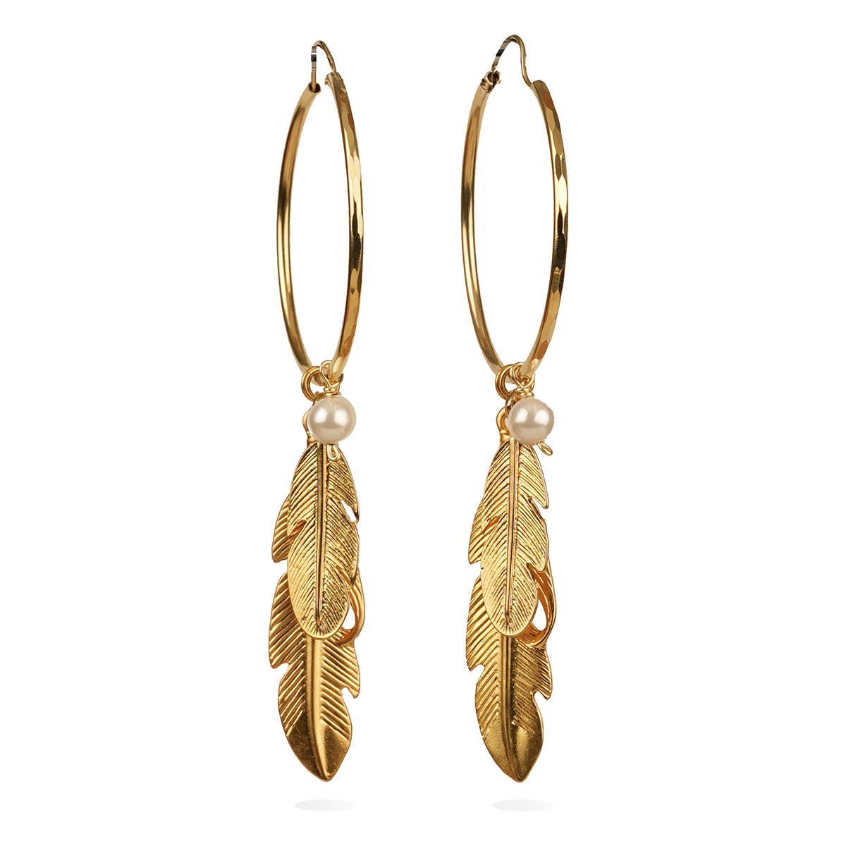 Foto 1 | Arracadas Con Dije De Pluma Y Perla Elegantes Vangania