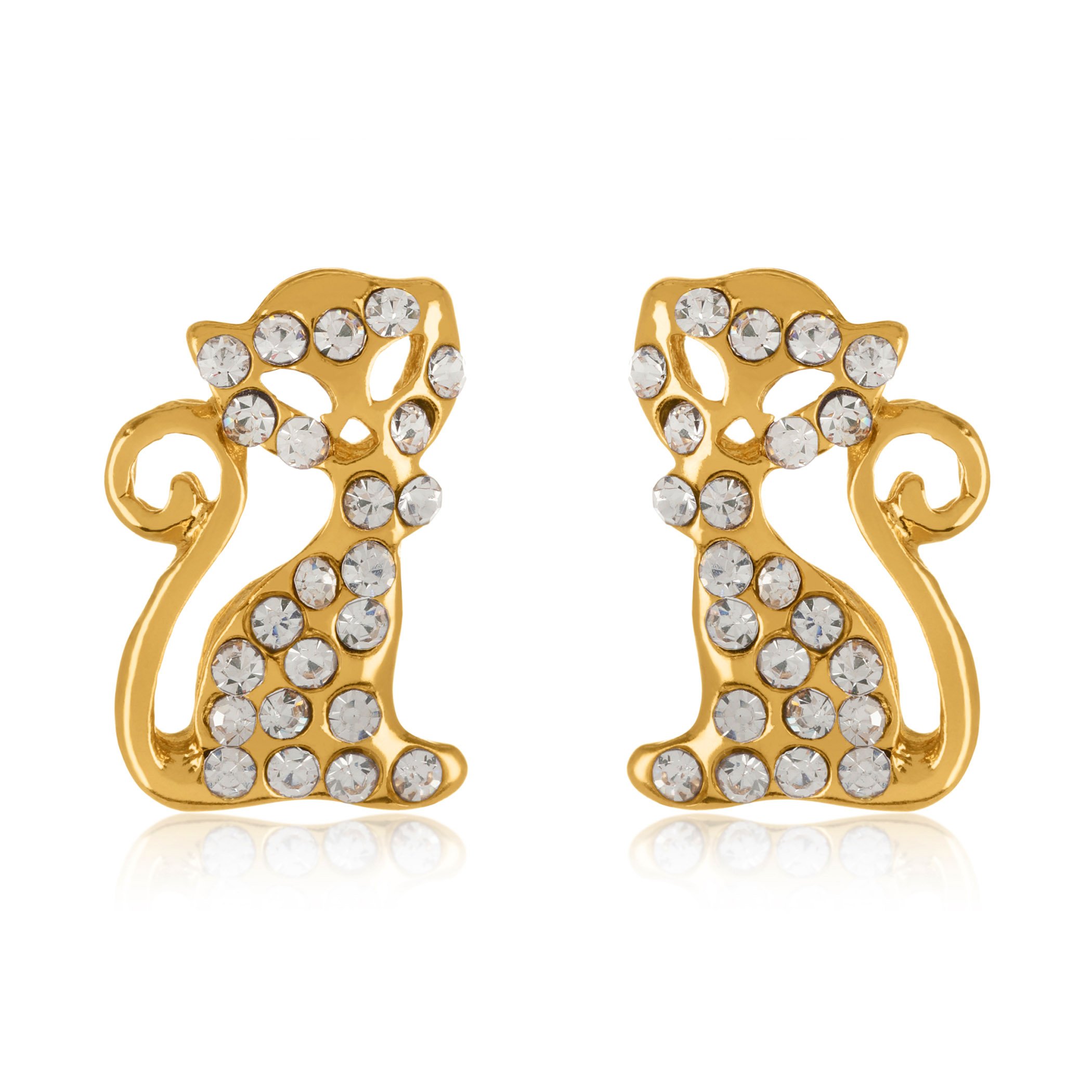 Foto 3 pulgar | Conjunto De Joyas, Collar Y Pendientes Elya Crystal Studed Cat - Venta Internacional.
