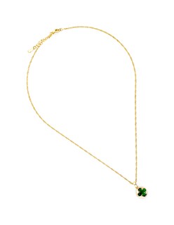 Foto 2 | Arete Y Collar Trébol Cuatro Hojas The Golden Store Chapa De Oro 18k