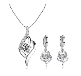 Foto 1 | Set De Joyería Xtellar En Plata 925 Elegante Collar Y Aretes Con Cristal - Perfecto Regalo Para Mujer