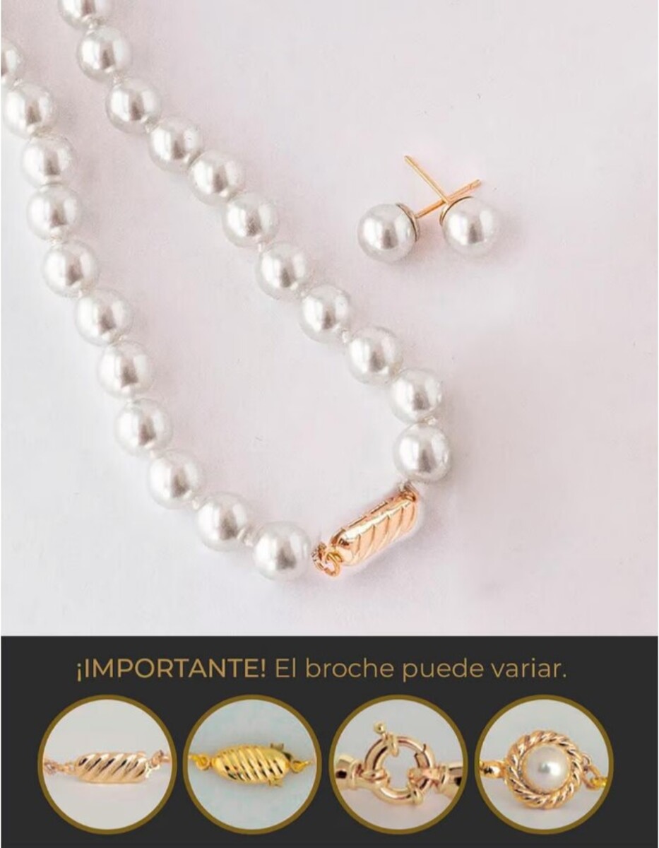 Foto 5 pulgar | Juego Collar Y Aretes Perla De Mallorca Arette