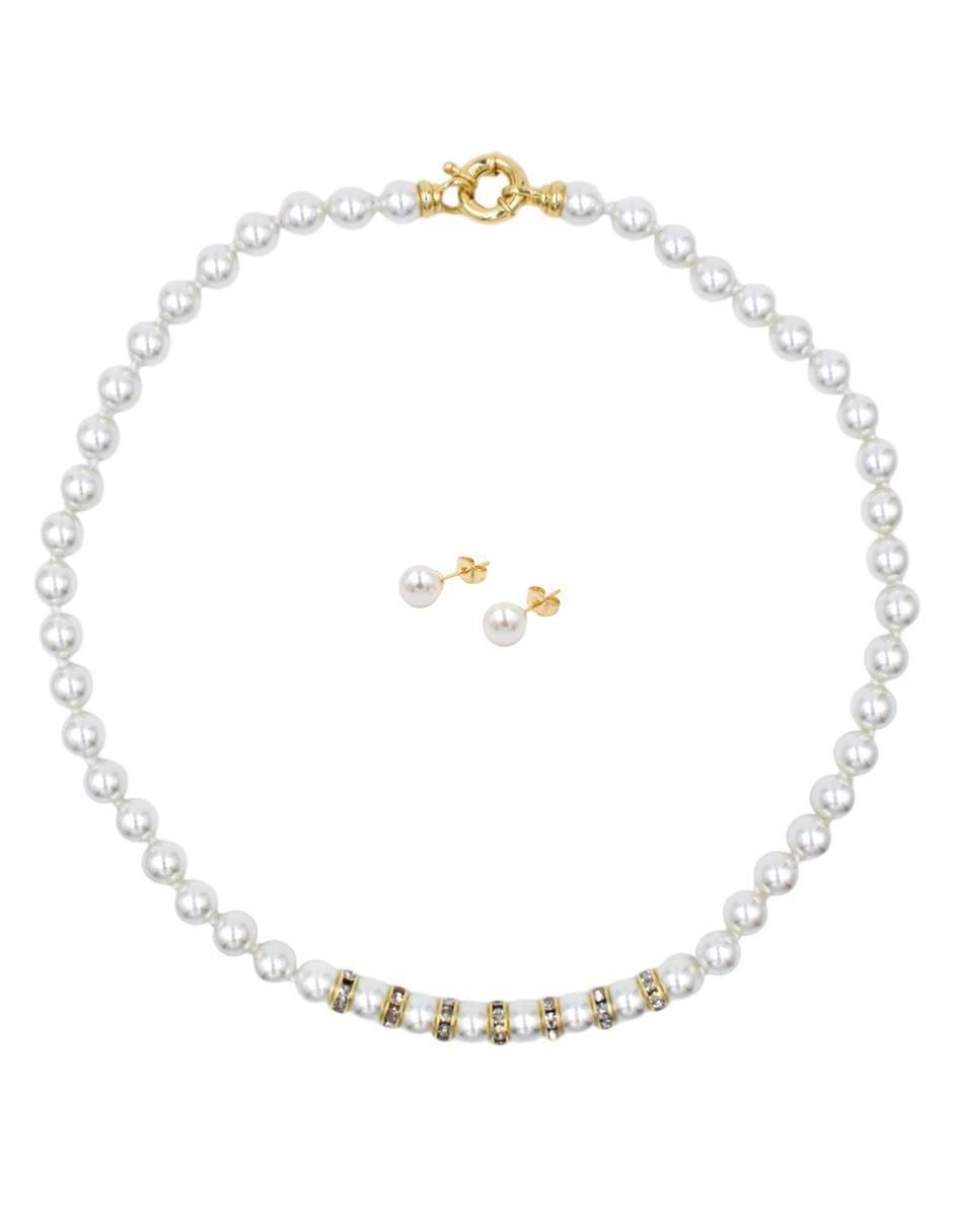 Foto 1 | Juego Collar Con Cristal Y Aretes Perla De Mallorca Arette