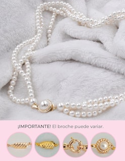 Foto 3 | Juego Collar Triple Y Aretes Perla De Mallorca Arette