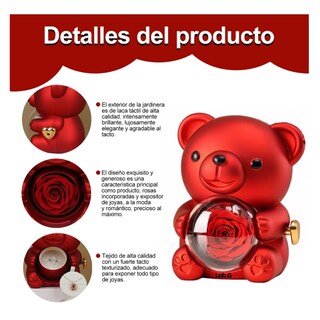 Foto 3 | Rosa De Oso Rojo Para Mujer Con Collar Para Dama Lab.g