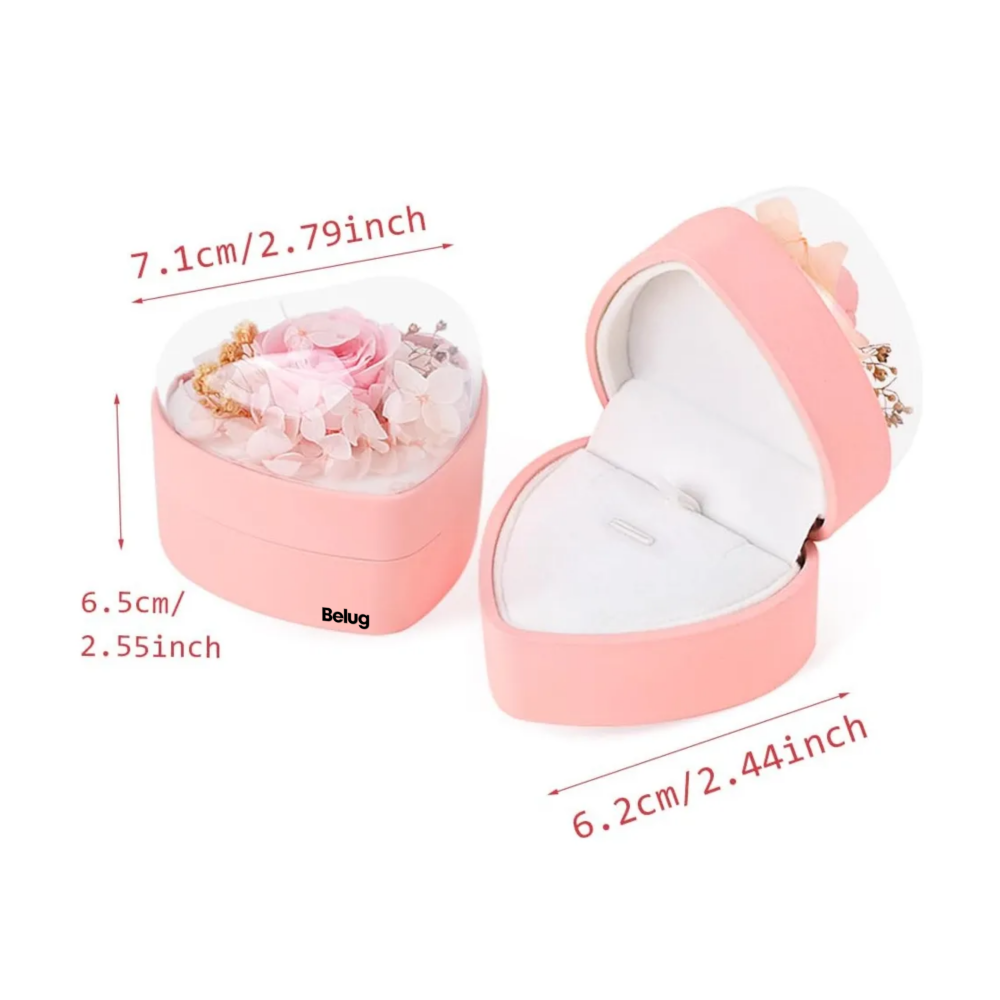Foto 5 pulgar | Collar Y Pendientes+caja De Regalo De Rosas Preservadas Belug  Rosa