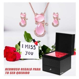 Foto 3 | Rosas Flores Eternas Artificiale +collar De Gato Rosa Belug