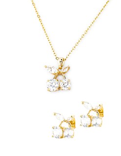 Foto 1 | Arete Y Collar De Forma De Cereza The Golden Store Chapa De Oro 18k