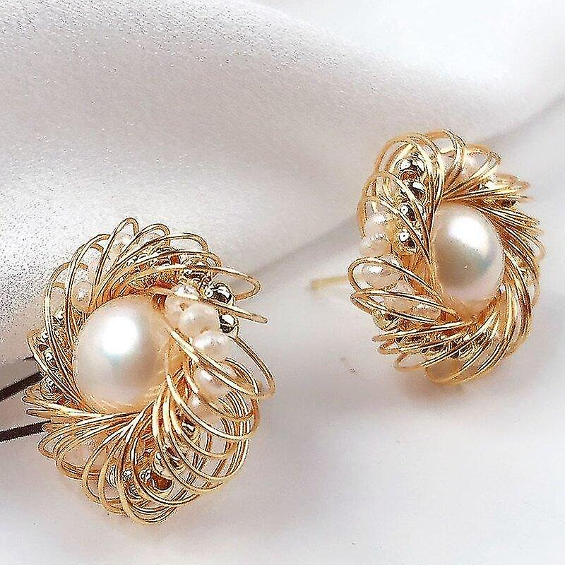 Foto 3 pulgar | Pendientes De Perlas De Agua Dulce Para Mujer  Joyería Hecha A Mano - Venta Internacional.