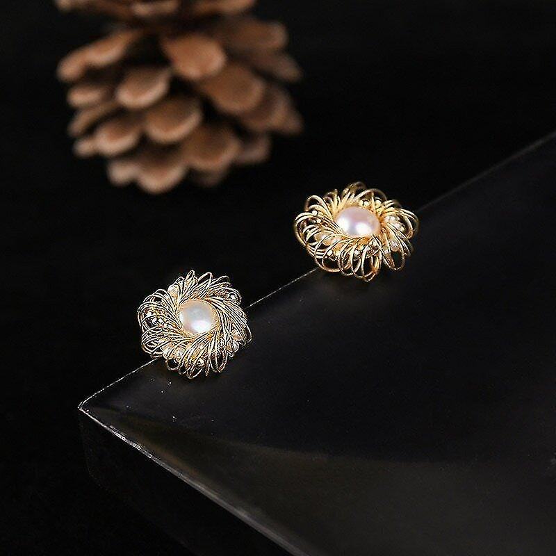 Foto 4 | Pendientes De Perlas De Agua Dulce Para Mujer  Joyería Hecha A Mano - Venta Internacional.