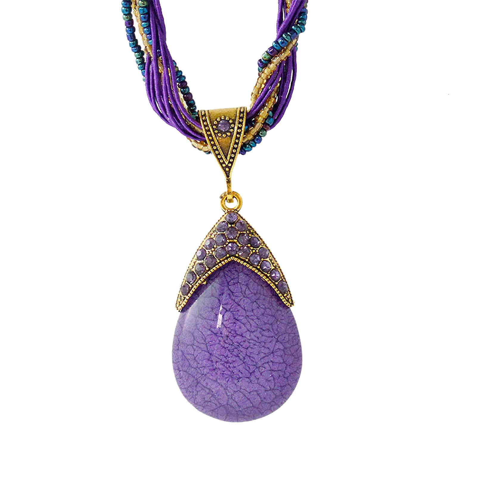 Foto 1 | Collar Huoguo Con Colgante Bohemio Y Llamativo De Diamantes De Imitación Para Mujer - Venta Internacional.