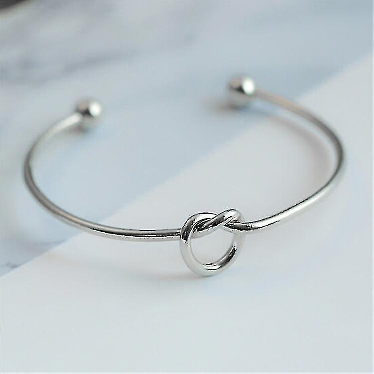 Foto 2 pulgar | Brazalete Huoguo Ajustable Con Doble Lazo En Forma De Corazón Y Cristal  Plata - Venta Internacional.