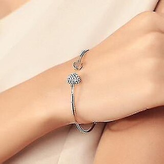 Foto 3 | Brazalete Huoguo Ajustable Con Doble Lazo En Forma De Corazón Y Cristal Plata - Venta Internacional.