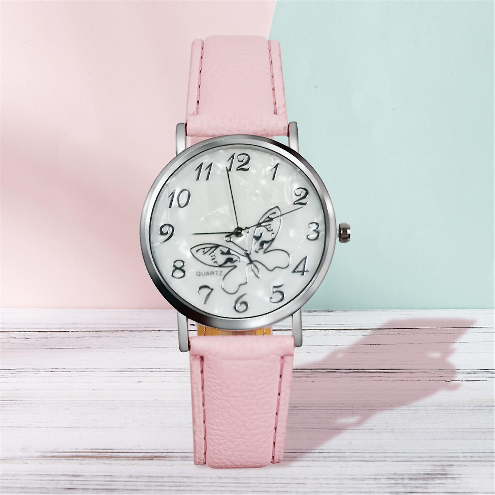 Foto 4 pulgar | Reloj Huoguo  Elegante Pulsera De Cuero Con Forma De Mariposa Para Mujer - Venta Internacional.