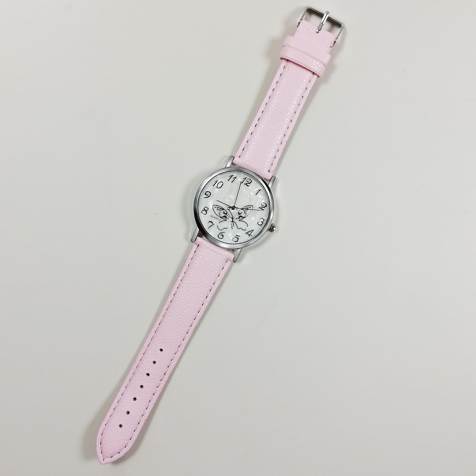 Foto 5 pulgar | Reloj Huoguo  Elegante Pulsera De Cuero Con Forma De Mariposa Para Mujer - Venta Internacional.
