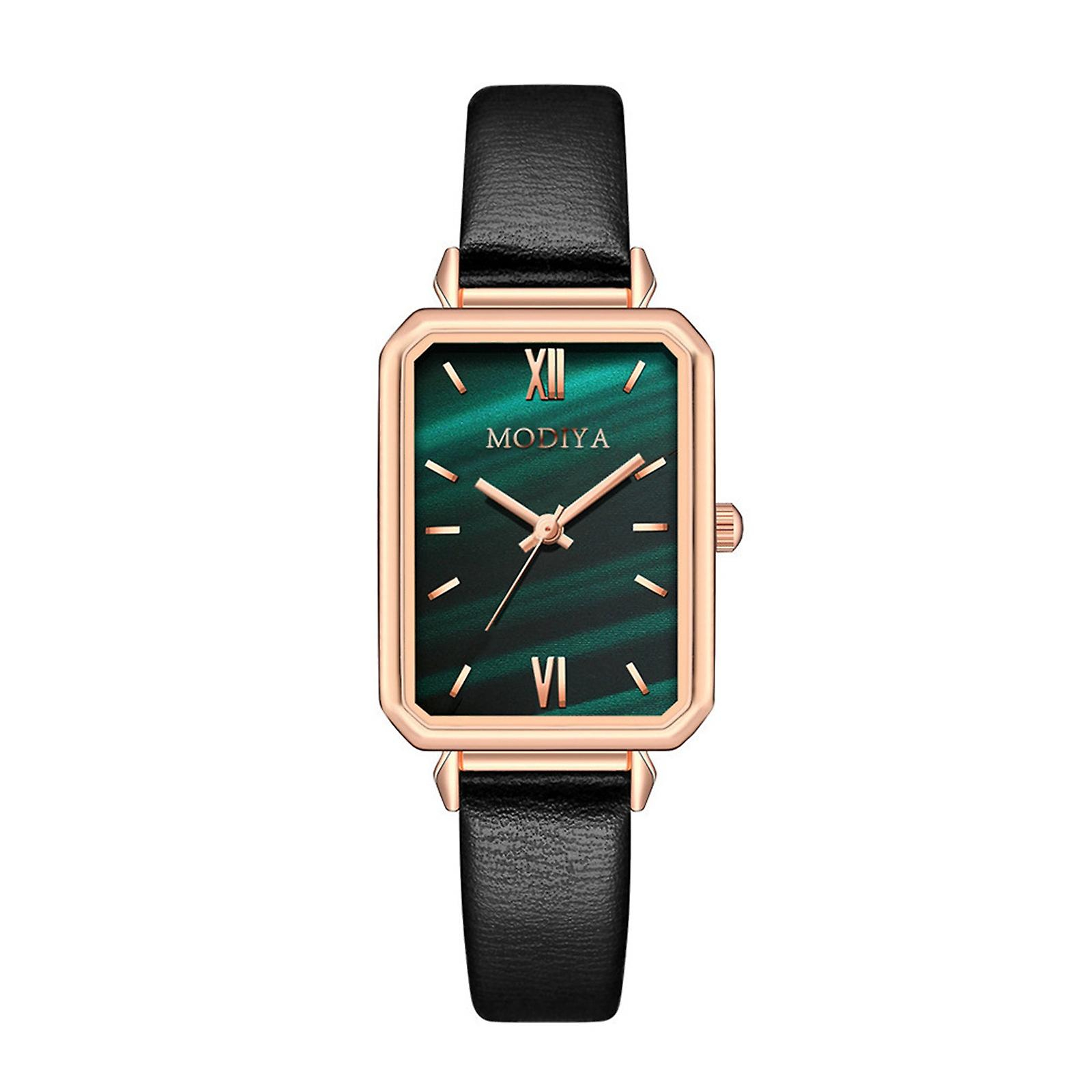 Foto 2 pulgar | Reloj Huoguo  Ligero  Lujoso  Retro  Verde Malaquita  Cuadrado  Para Mujer - Venta Internacional.