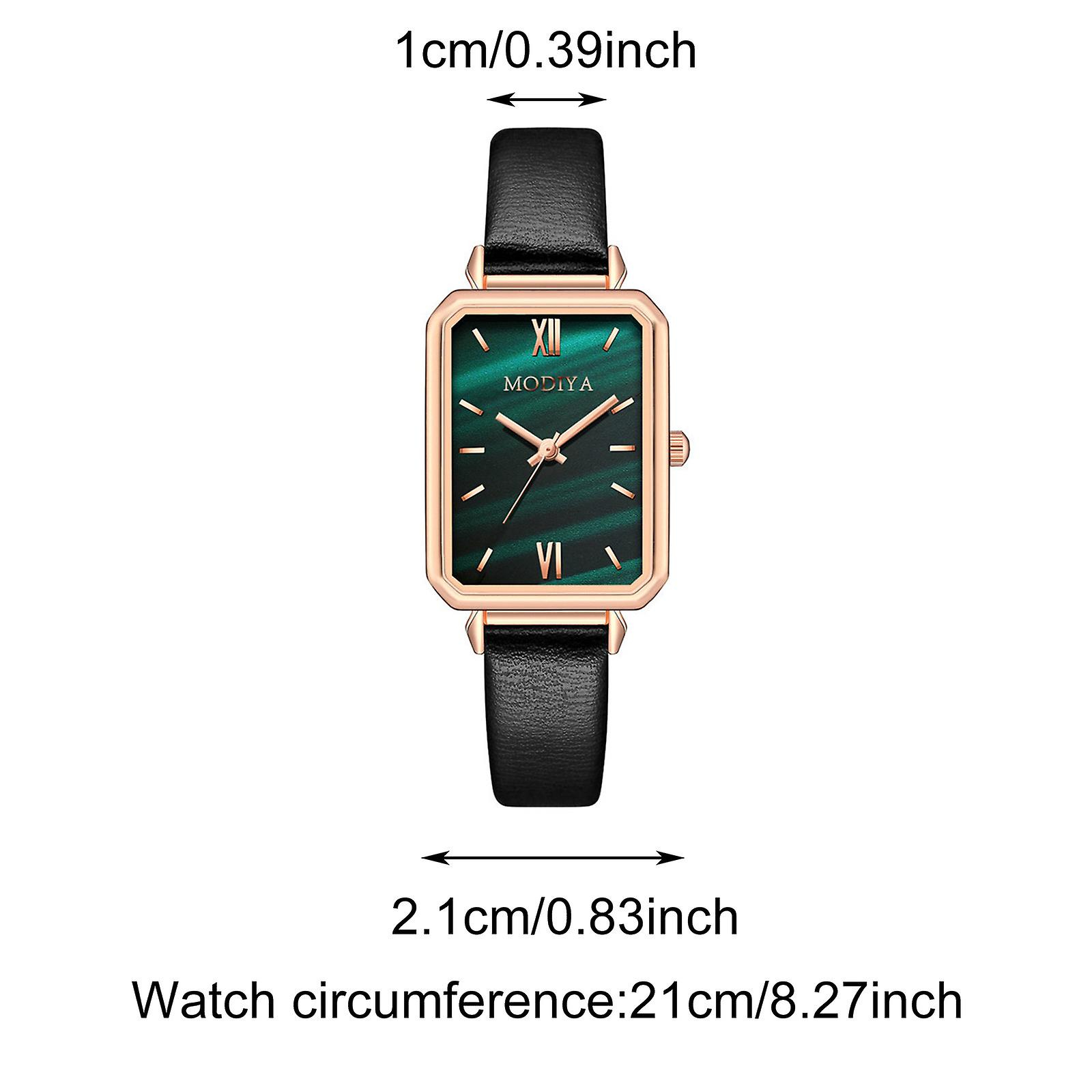 Foto 4 pulgar | Reloj Huoguo  Ligero  Lujoso  Retro  Verde Malaquita  Cuadrado  Para Mujer - Venta Internacional.