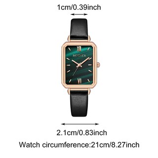 Foto 3 | Reloj Huoguo Ligero Lujoso Retro Verde Malaquita Cuadrado Para Mujer - Venta Internacional.