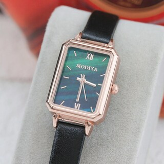 Foto 4 | Reloj Huoguo Ligero Lujoso Retro Verde Malaquita Cuadrado Para Mujer - Venta Internacional.