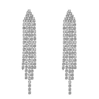 Foto 1 | Pendientes Huoguo De Plata De Ley 925 Y Cristal Para Bodas Y Novias - Venta Internacional.