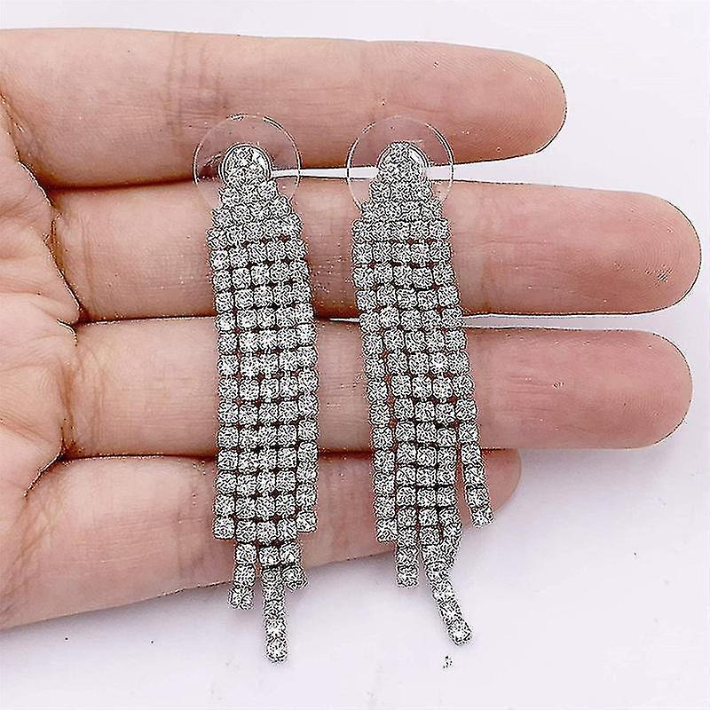 Foto 3 pulgar | Pendientes Huoguo De Plata De Ley 925 Y Cristal Para Bodas Y Novias - Venta Internacional.