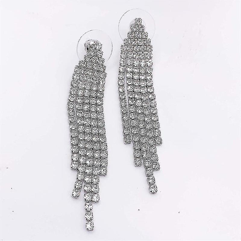Foto 4 pulgar | Pendientes Huoguo De Plata De Ley 925 Y Cristal Para Bodas Y Novias - Venta Internacional.