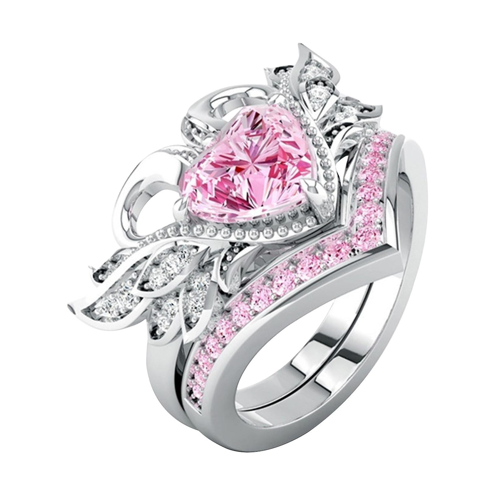 Foto 1 | Anillo Huoguo  Lujosa  Aristocrática Y Elegante Corona De Cisne  Gema Rosa - Venta Internacional.