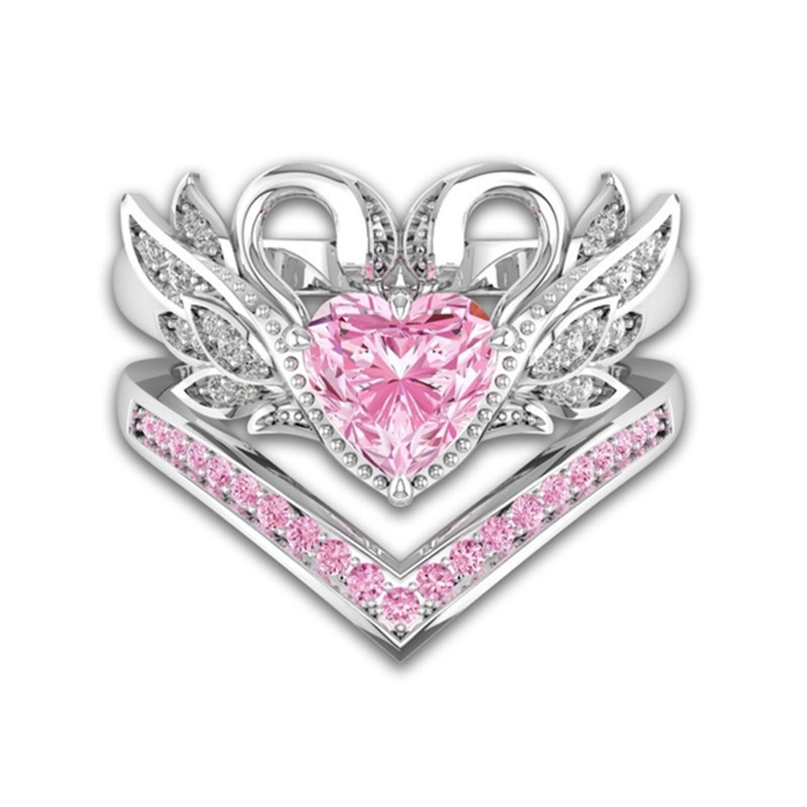 Foto 3 | Anillo Huoguo  Lujosa  Aristocrática Y Elegante Corona De Cisne  Gema Rosa - Venta Internacional.
