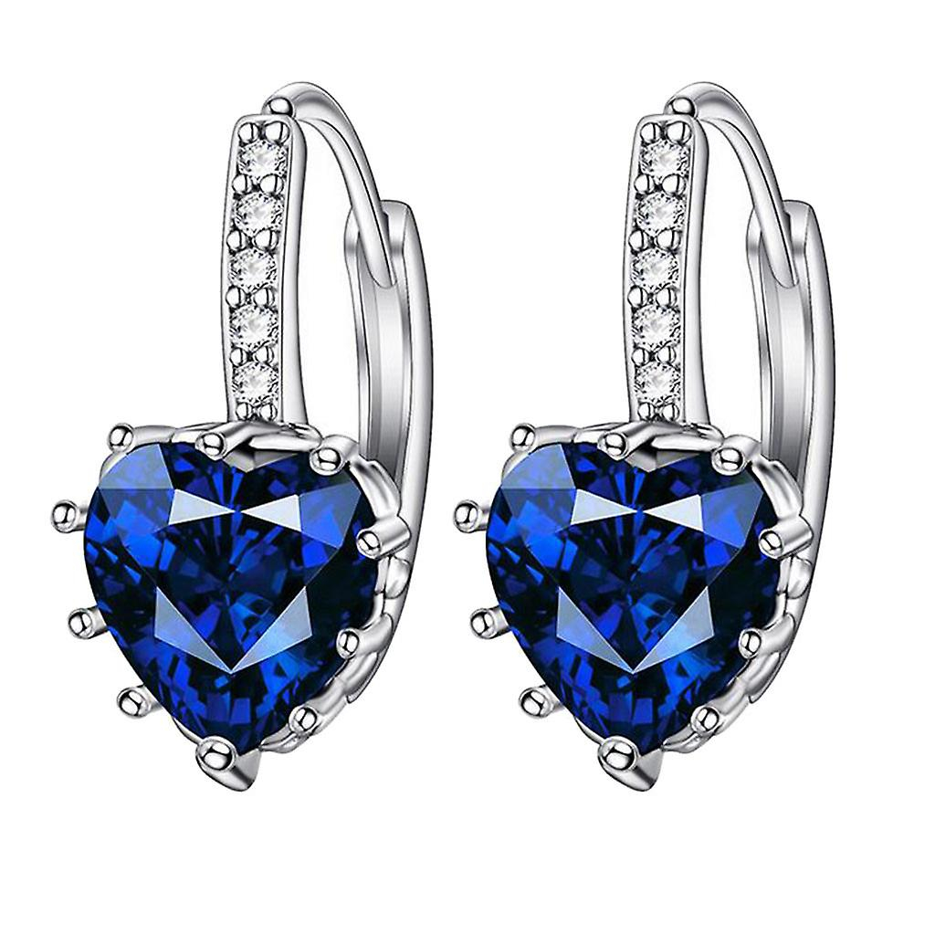 Foto 2 pulgar | Pendientes Huoguo Con Circonitas En Forma De Corazón A La Moda Para Mujer - Venta Internacional.