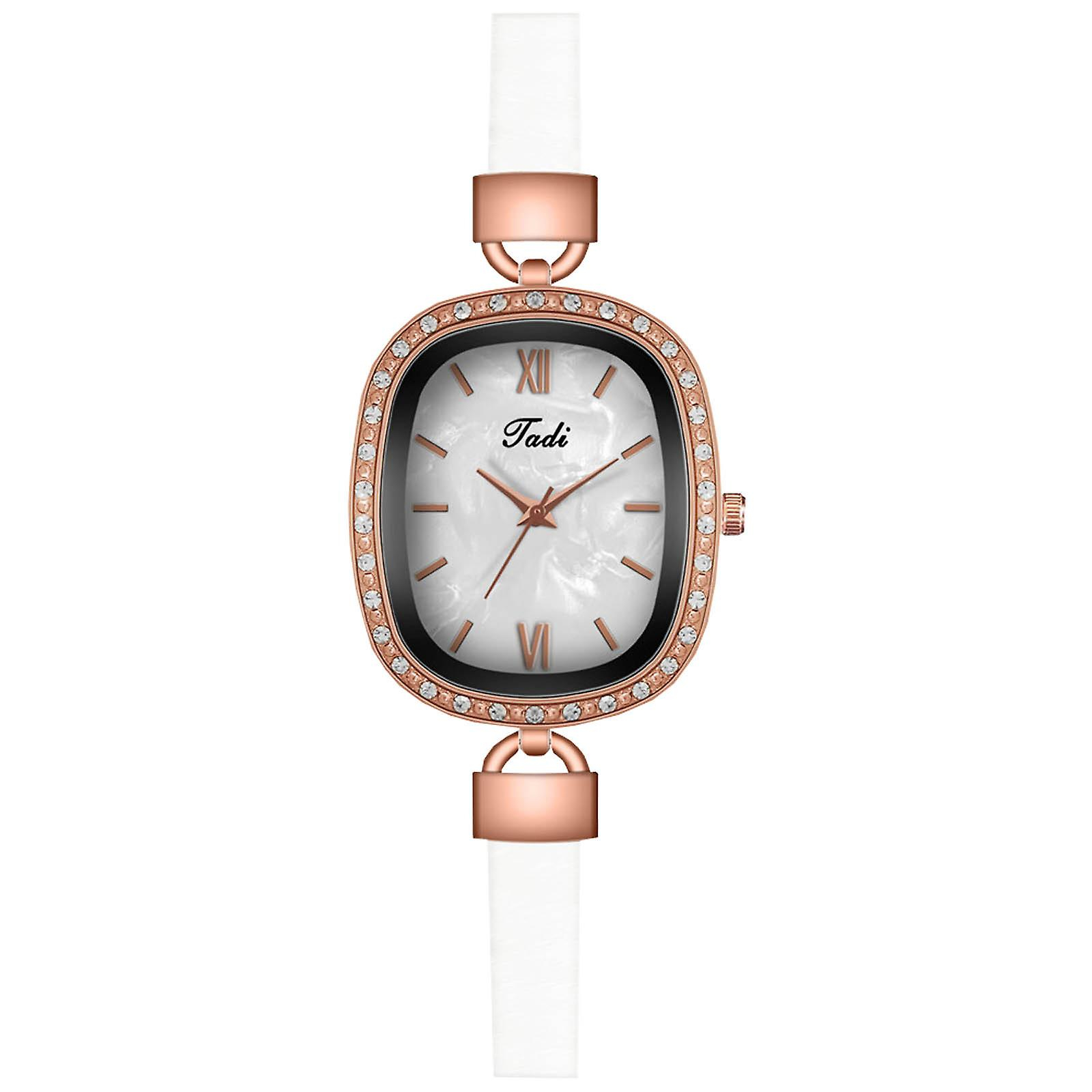 Foto 2 pulgar | Reloj Huoguo  Nácar Ovalado  Engastado Con Diamantes  A La Moda Para Mujer - Venta Internacional.