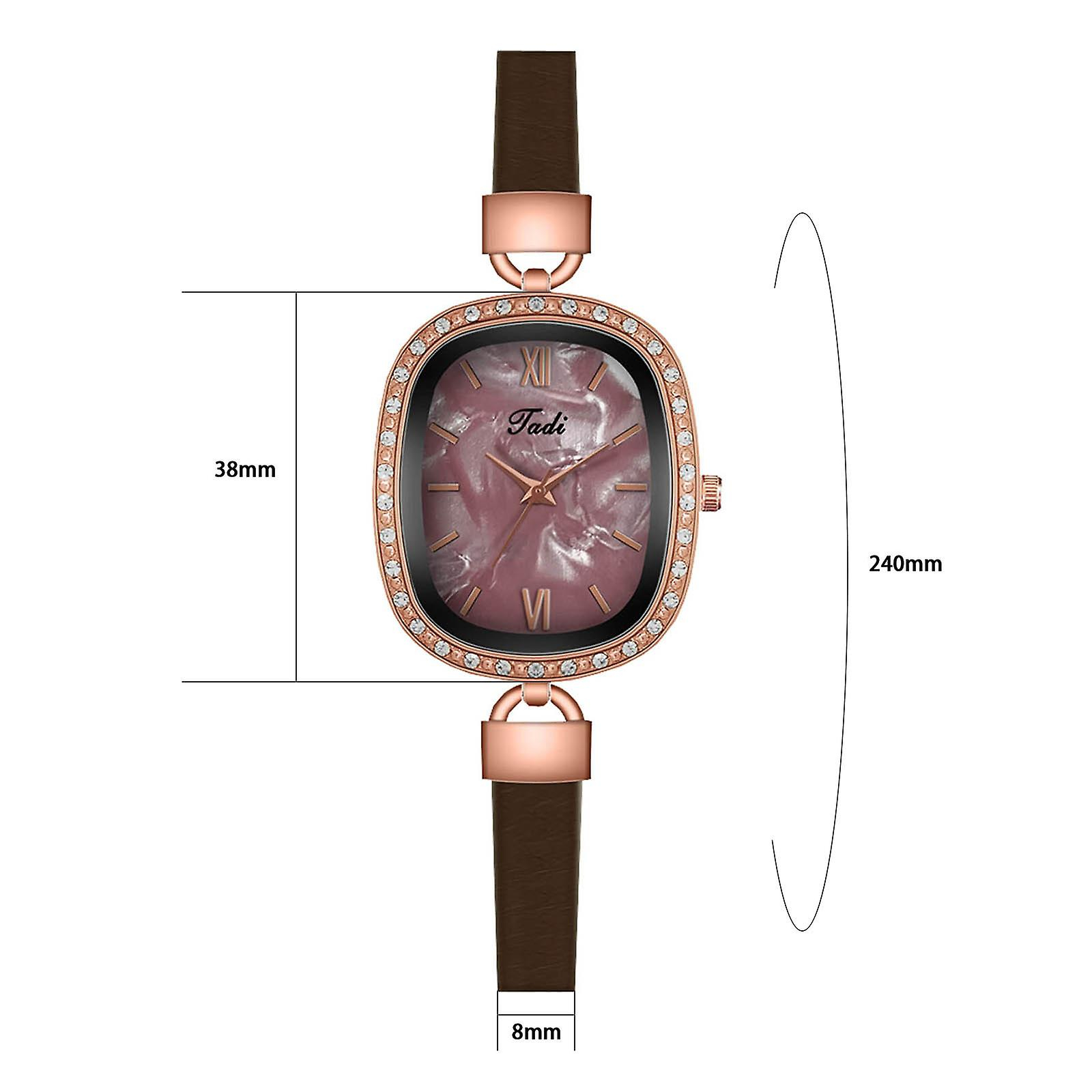 Foto 4 pulgar | Reloj Huoguo  Nácar Ovalado  Engastado Con Diamantes  A La Moda Para Mujer - Venta Internacional.
