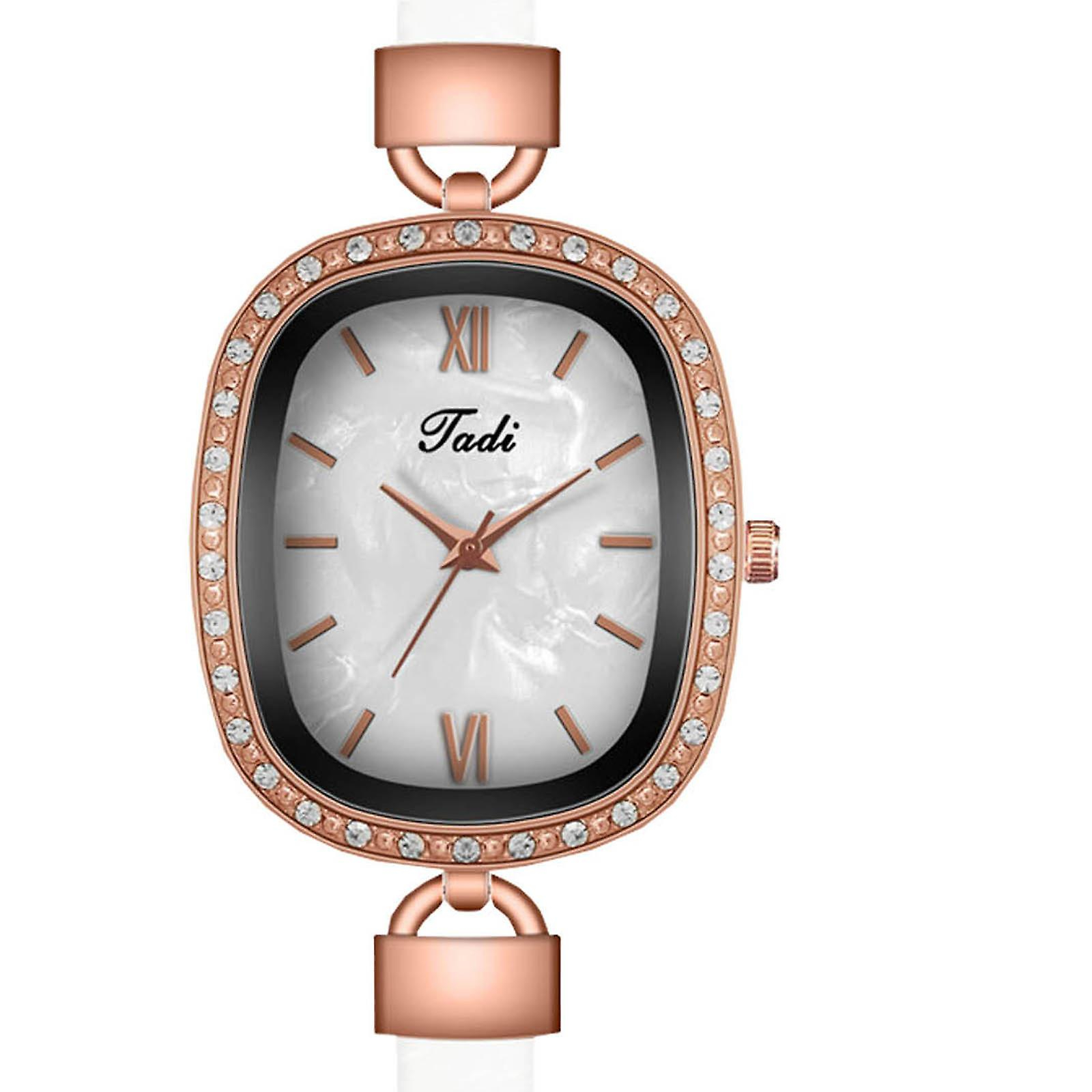 Foto 5 pulgar | Reloj Huoguo  Nácar Ovalado  Engastado Con Diamantes  A La Moda Para Mujer - Venta Internacional.
