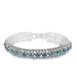 Foto 1 | Pulseras Con Cadena Y Brazaletes Joyería Huoguo Para Mujer Color Azul Cielo - Venta Internacional.