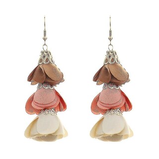 Foto 1 | Pendientes Huoguo De Tela De Aleación De Color Flor Para Boda - Venta Internacional.