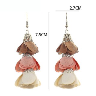 Foto 2 | Pendientes Huoguo De Tela De Aleación De Color Flor Para Boda - Venta Internacional.