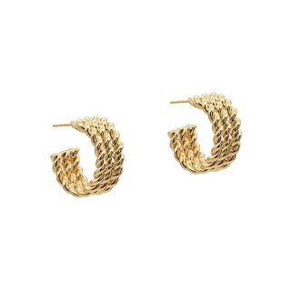 Foto 1 | Pendientes Huoguo Pendientes De Tuerca Con Forma Dorada Para Mujer 3 Unidades - Venta Internacional.