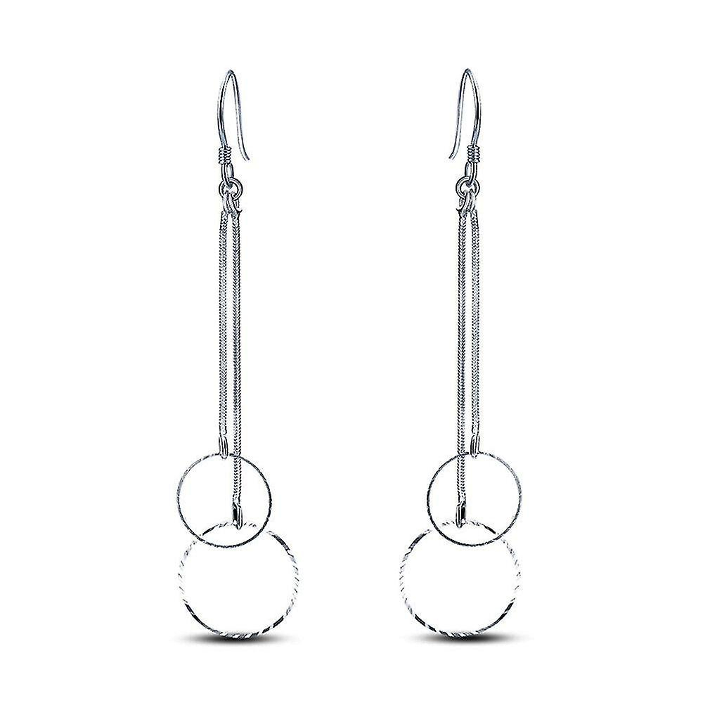 Foto 2 pulgar | Pendientes Huoguo  Gancho De Cobre Para Mujer Con Colgante Redondo - Venta Internacional.