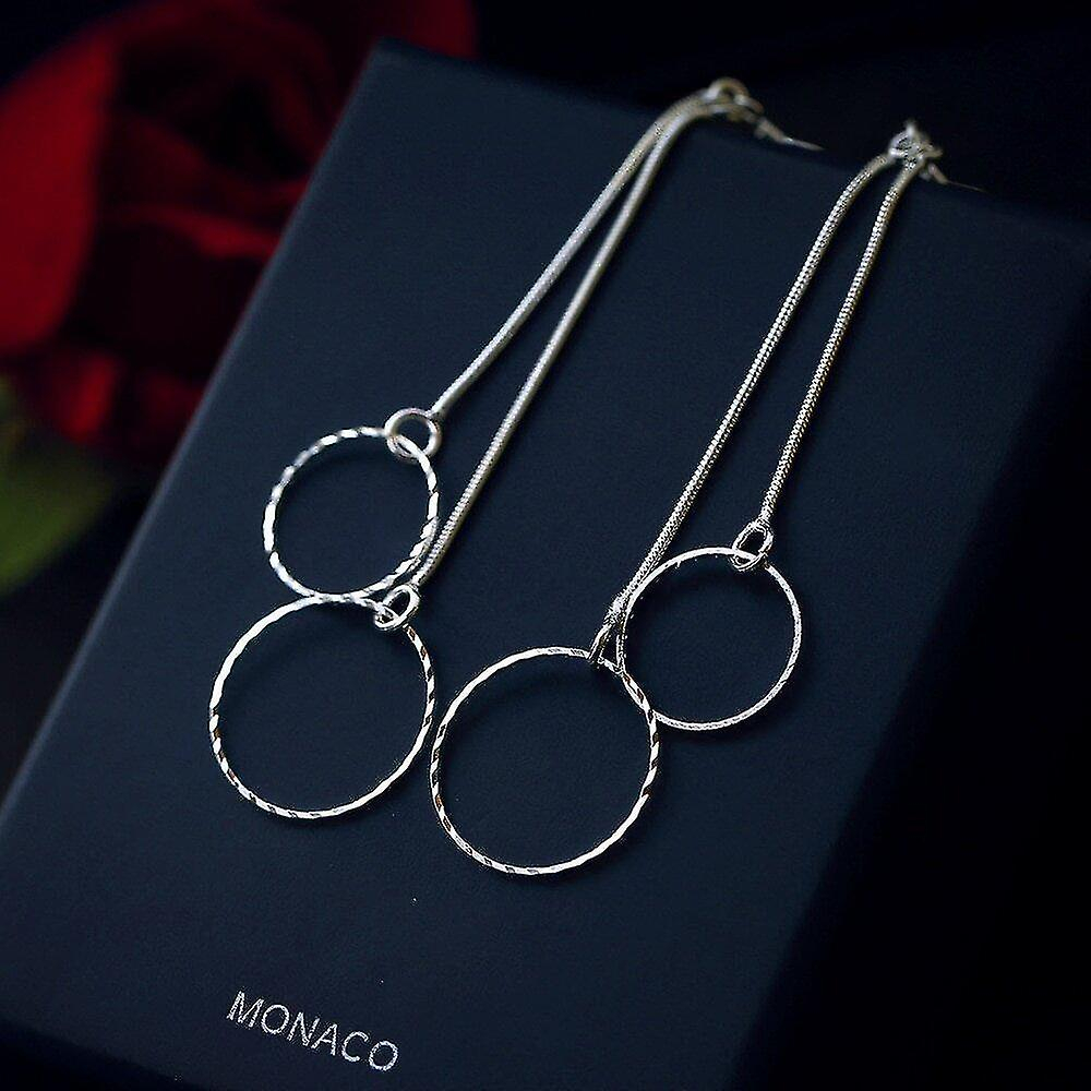 Foto 3 | Pendientes Huoguo  Gancho De Cobre Para Mujer Con Colgante Redondo - Venta Internacional.