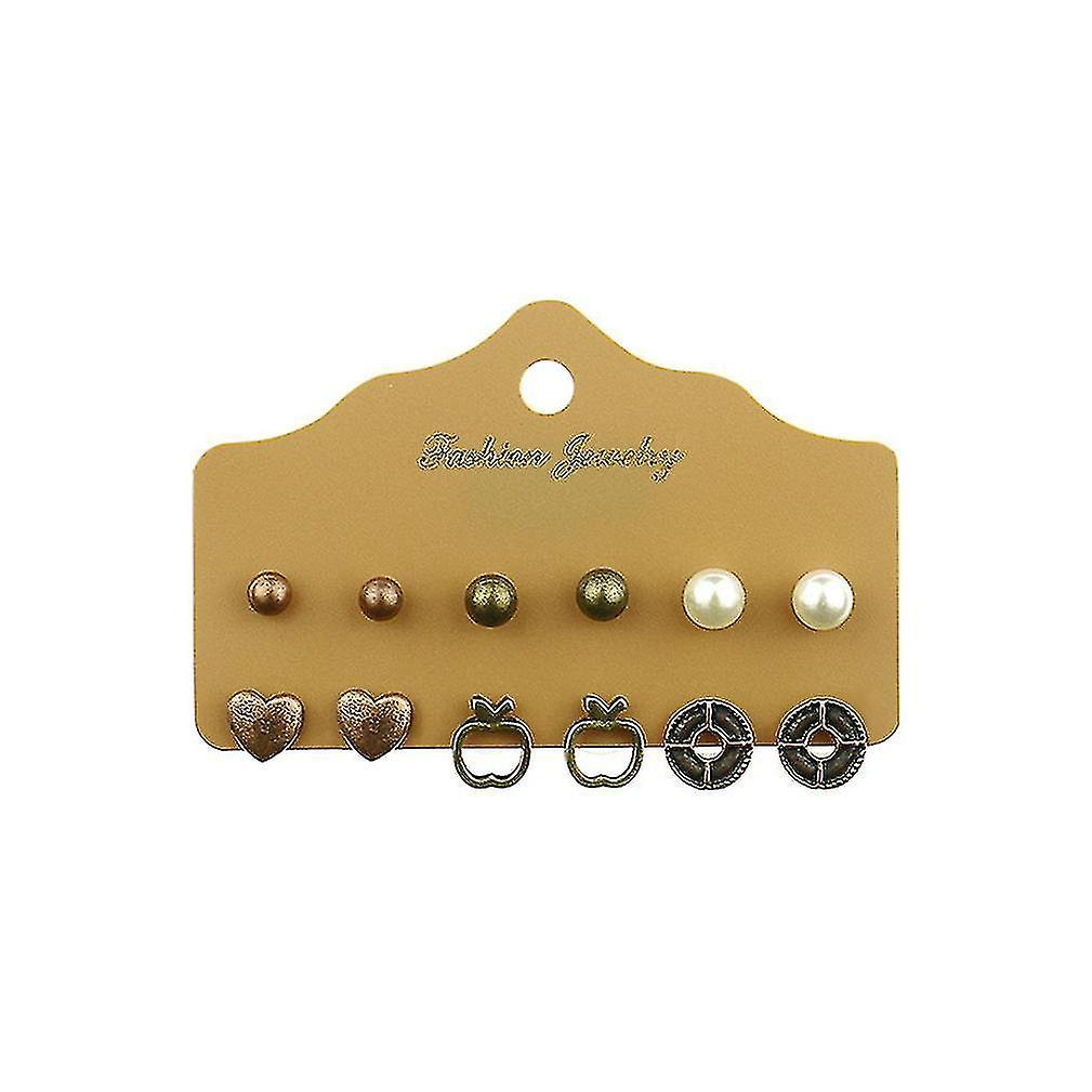 Foto 2 pulgar | Set De Pendientes Con Forma De Corazón Y Perla  Diseño De Árbol De Deseos  Diamantes De Imitación - Venta Internacio