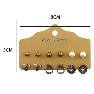 Foto 2 | Set De Pendientes Con Forma De Corazón Y Perla Diseño De Árbol De Deseos Diamantes De Imitación - Venta Internacio
