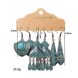 Foto 2 | Set De Pendientes Huoguo Tejidos A Mano Con Forma De Gota De Agua Con Forma De Gota De Agua - Venta Internacional.