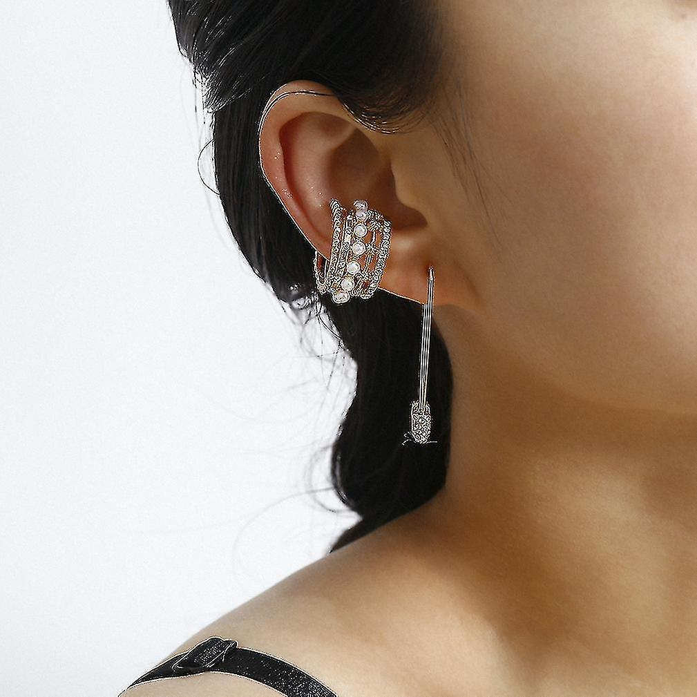 Foto 4 pulgar | Juego De Pendientes De Aleación Con Diamantes De Imitación Exagerados - Venta Internacional.