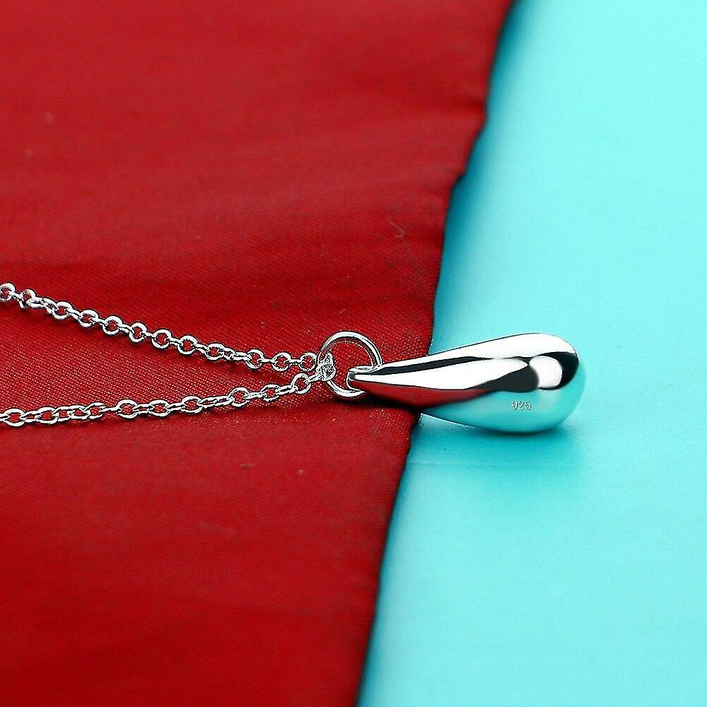 Foto 6 pulgar | Collar Huoguo  Bebederos  De Plata De Ley  Con Forma De Gota De Agua - Venta Internacional.