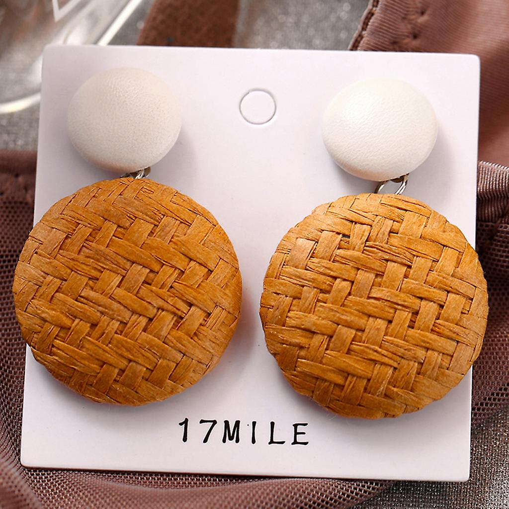 Foto 2 pulgar | Pendientes Huoguo  Estilo Bohemio  Madera  Bambú Y Ratán Para Mujer - Venta Internacional.