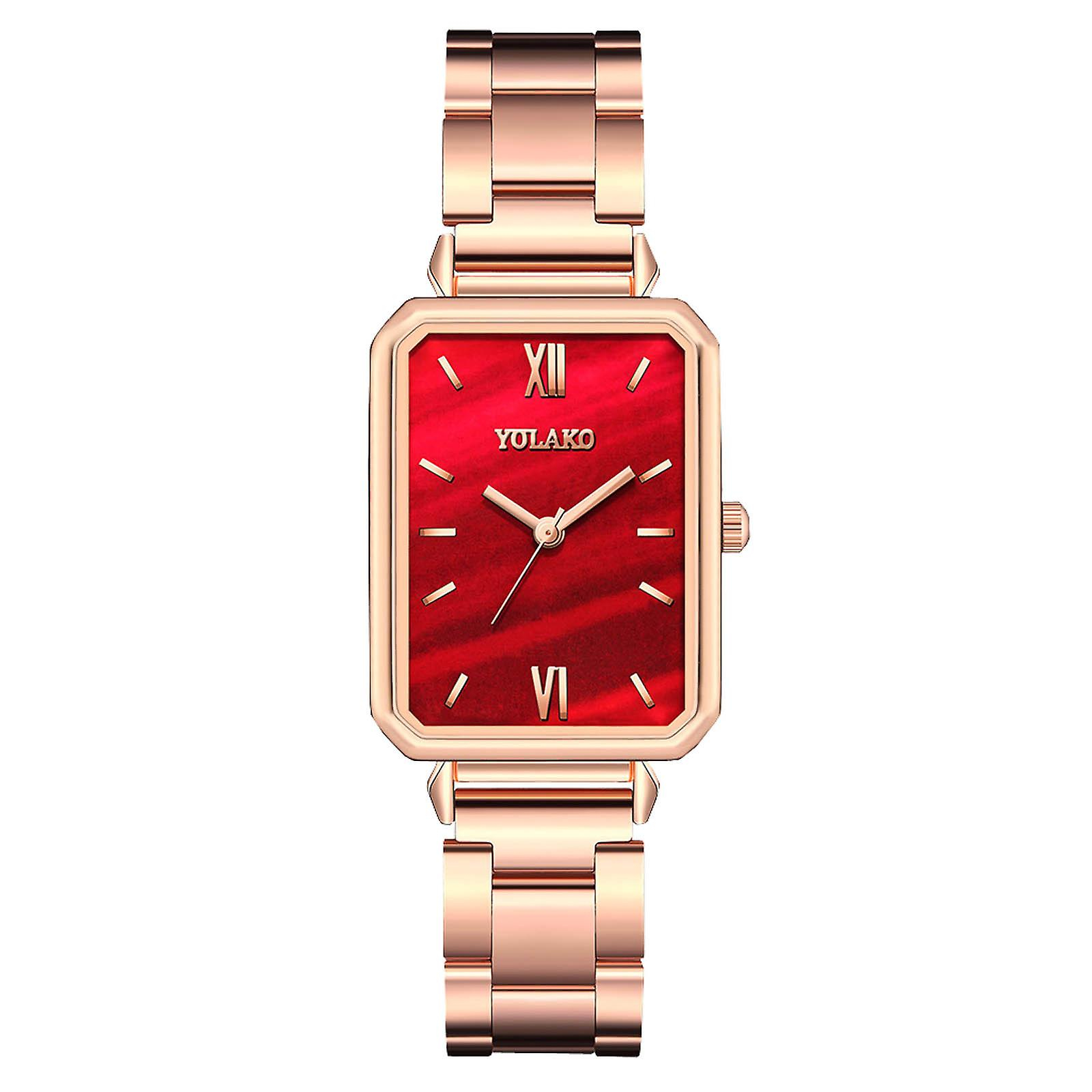 Foto 1 | Reloj Huoguo Con Números Romanos Rectangulares Creativos Para Mujer  De Acero - Venta Internacional.
