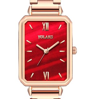 Foto 4 | Reloj Huoguo Con Números Romanos Rectangulares Creativos Para Mujer De Acero - Venta Internacional.