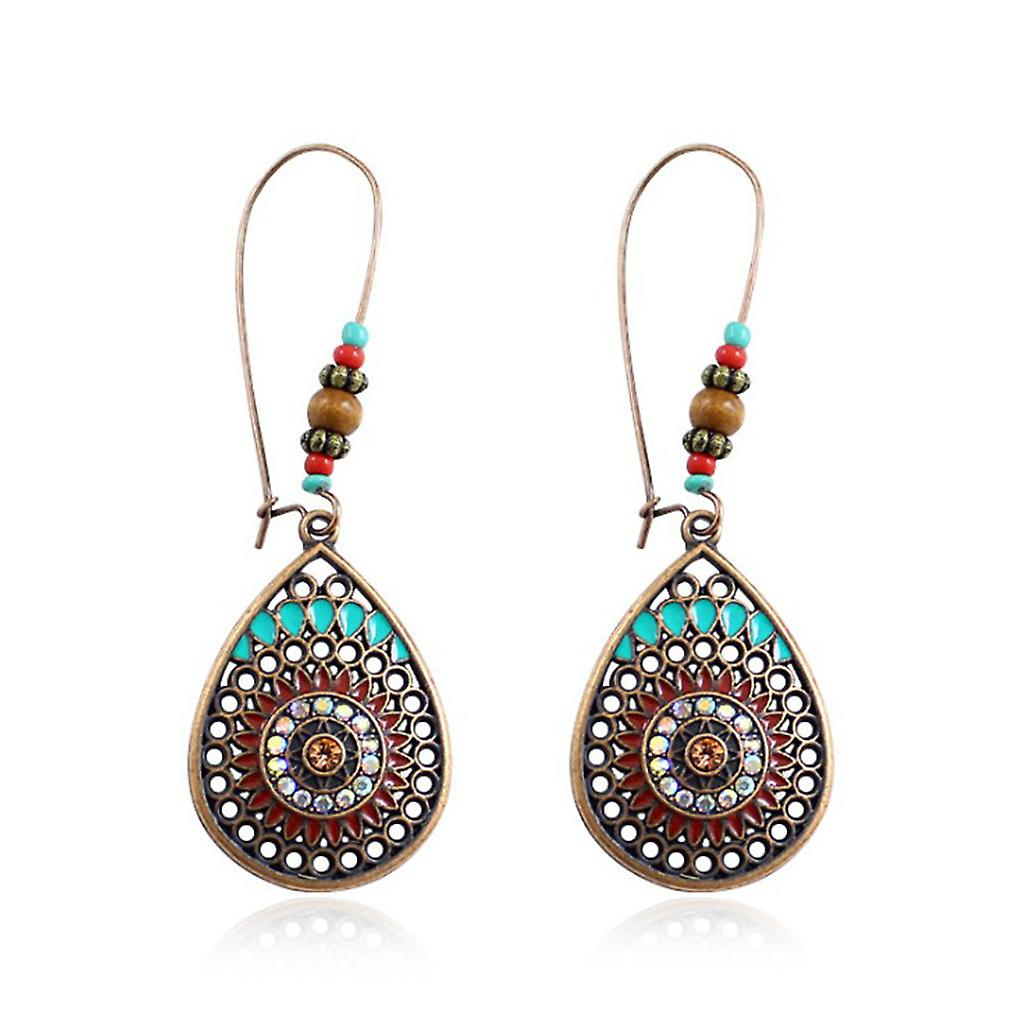 Foto 2 pulgar | Pendientes Huoguo  Vintage  Bohemios  Con Forma De Gota De Agua Geométrica  De Metal - Venta Internacional.